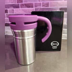 Purple and Silver Insulated Travel Mug